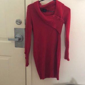 Red sweater dress